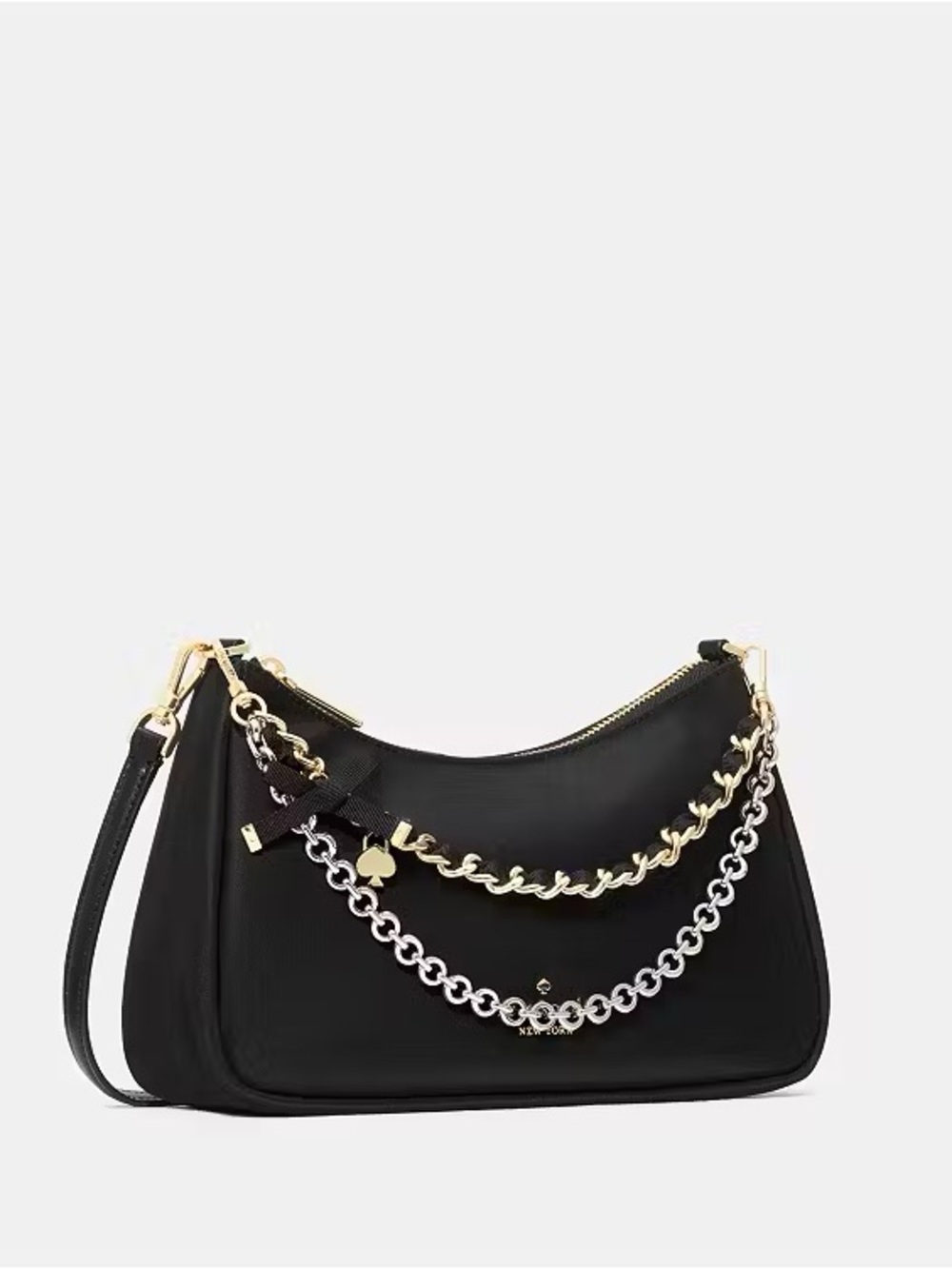 ♠️Kate Spade Margot KSNYL Nylon Medium Convertible Crossbody Bag, Black NEW NWT